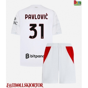 AC Milan Strahinja Pavlovic #31 Borta Kläder Barn 2026-27 Kortärmad (+ Korta byxor)